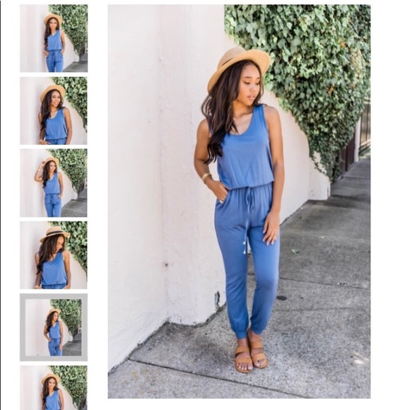 Pink Lily Pants - Brand New with Tags Blue Jumpsuit